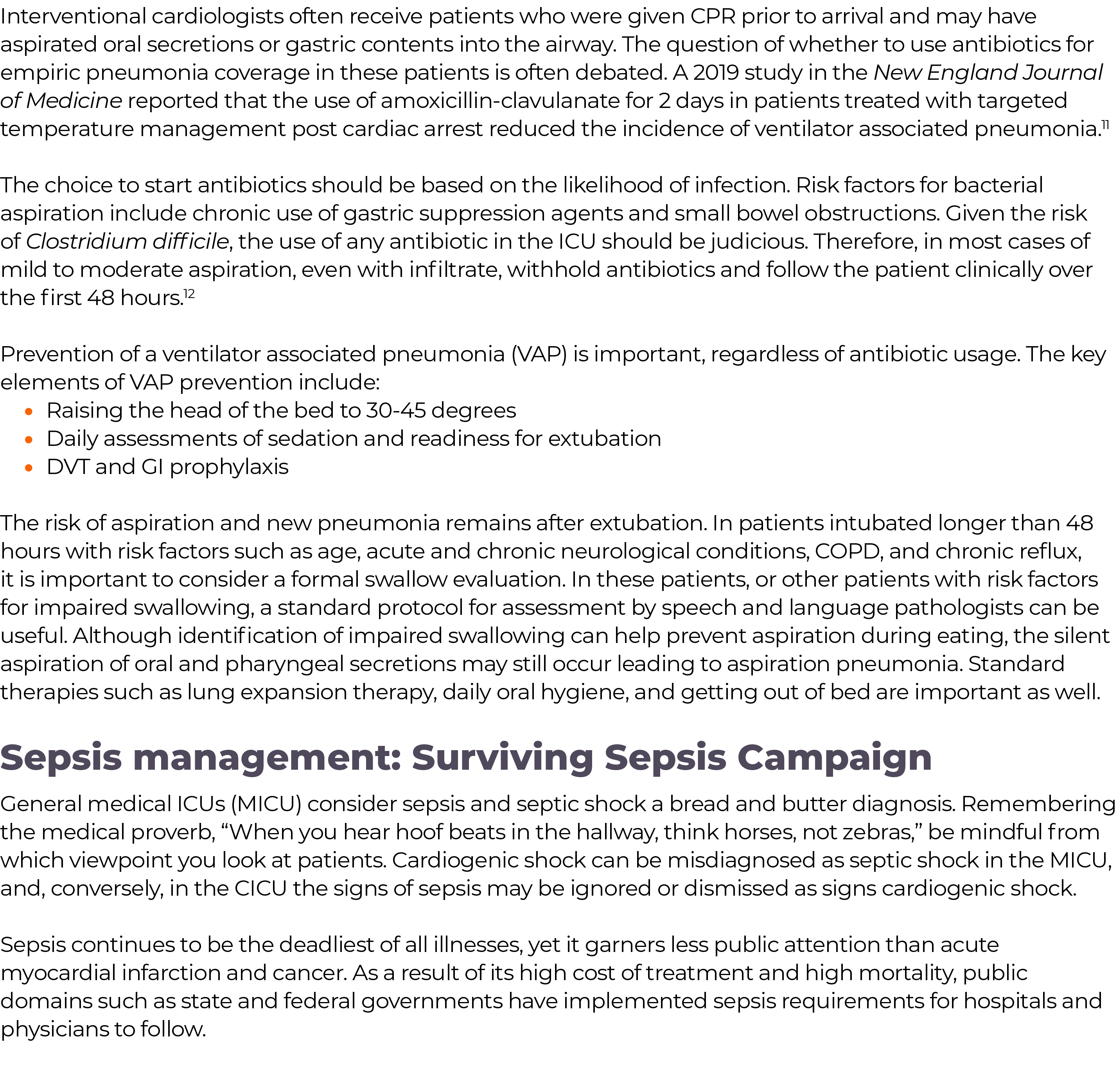 ,Interventional cardiologists often receive patients who were given CPR prior to arrival and may have aspirated oral    