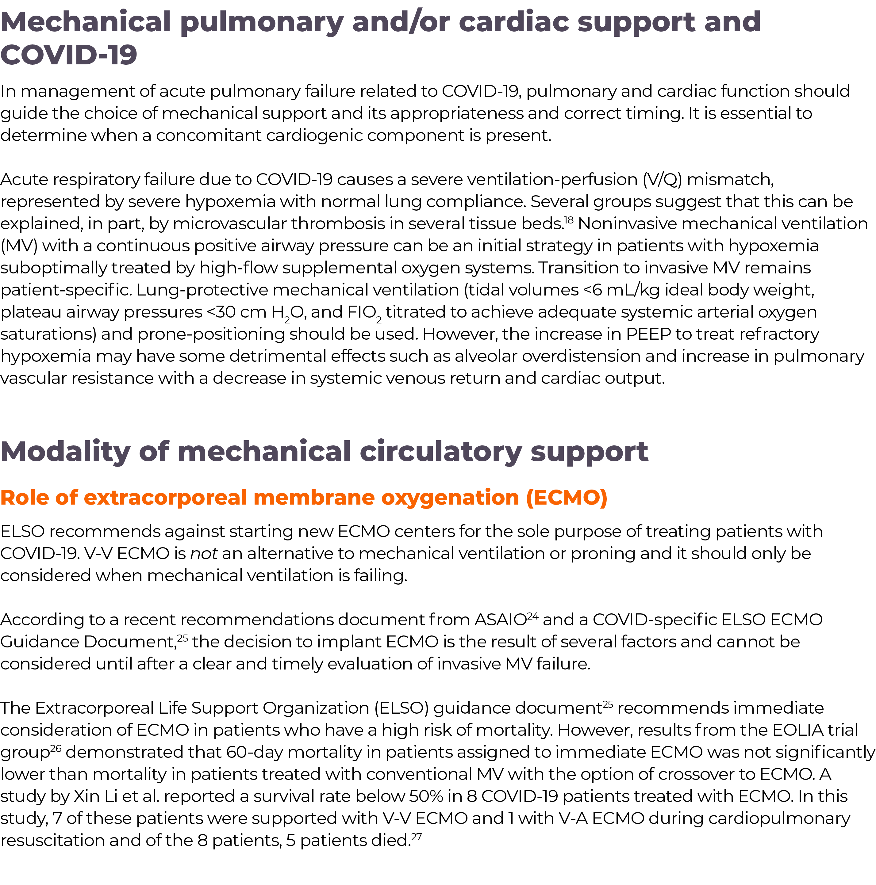 ,Mechanical pulmonary and or cardiac support and COVID-19 In management of acute pulmonary failure related to COVID-1   