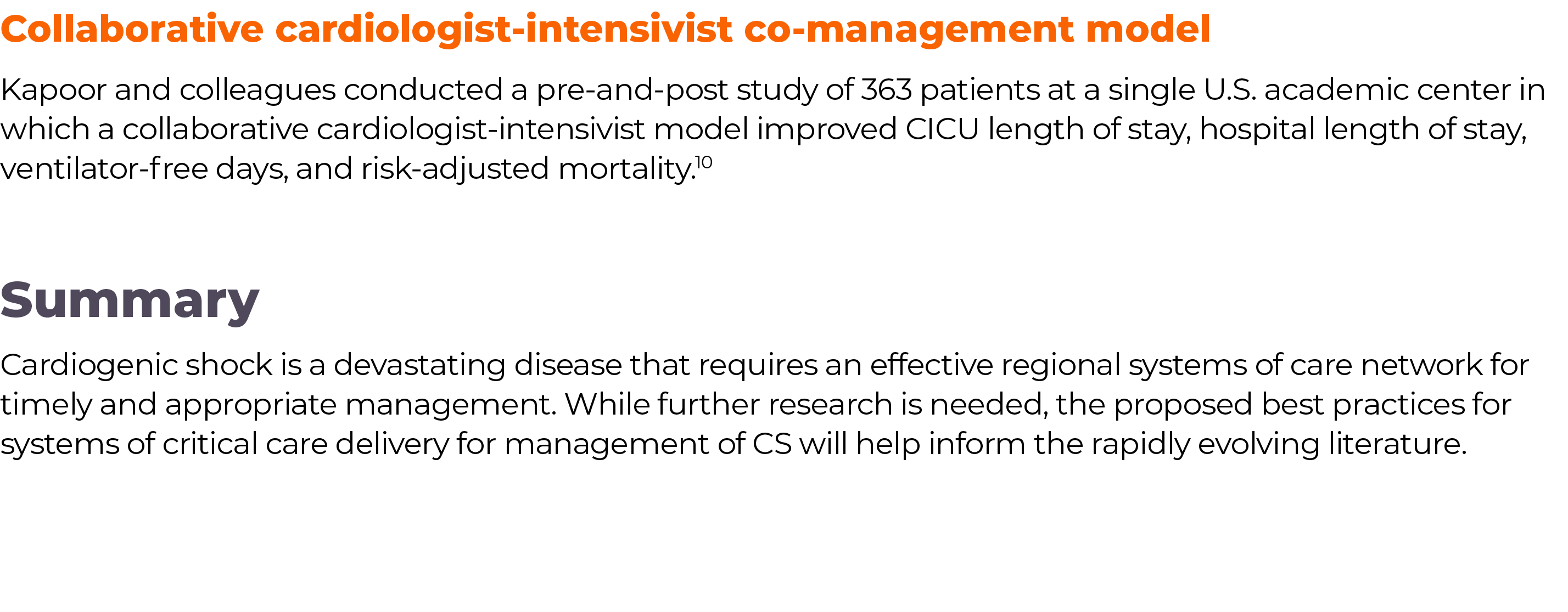 ,Collaborative cardiologist-intensivist co-management model Kapoor and colleagues conducted a pre-and-post study of 3   