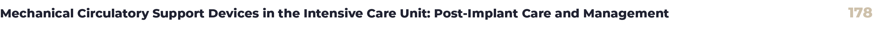 Mechanical Circulatory Support Devices in the Intensive Care Unit: Post-Implant Care and Management,17